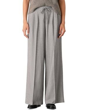 Whistles Herringbone Wide Leg Pants - Gray