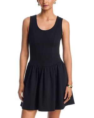 Aqua Ponte Knit Mini Dress - Black
