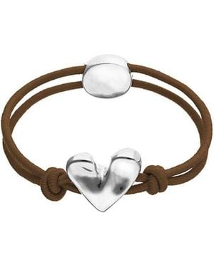 Uno De 50 Elastic Thread Bracelet With Sterling Plated Heart - Metallic