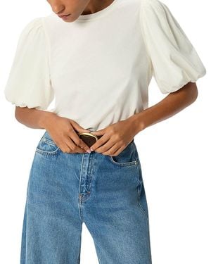 Whistles Puff Sleeve Detail Tee - Blue