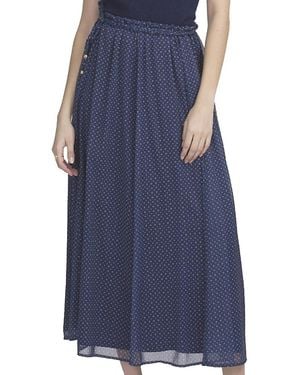 Elle Collection Printed Chiffon Skirt - Blue