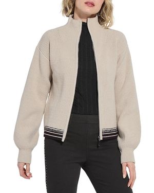 Lyssé Blythe Zip Up Cozy Rib Sweater - Natural
