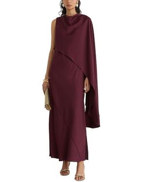 Reiss Winnie One Shoulder Cape Dress - Purple