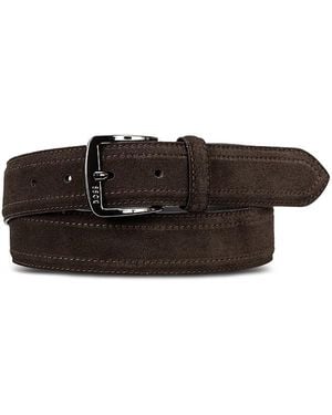 BOSS Shadow Leather Gunmetal Buckle Belt - Brown