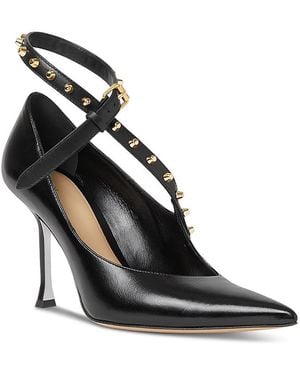 Fendi Studded Leather Stiletto Pumps - Black