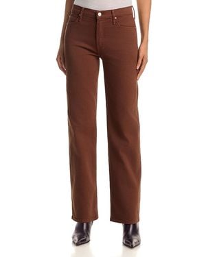 Mother The Kick It High Rise Straight Jeans - Brown