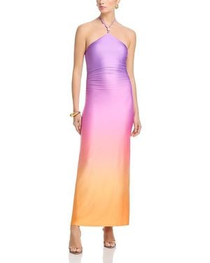 Aqua Halter Neck Dress - Pink
