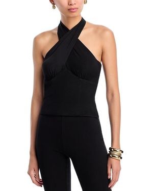 Aqua Mesh Halter Top - Black