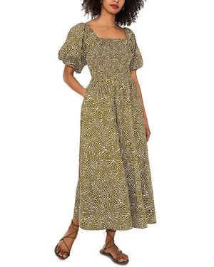 1.STATE Puffed Sleeve Midi Dress - Green