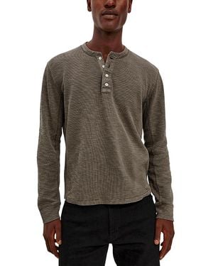 Rails Soto Relaxed Cotton Blend Henley Shirt - Brown