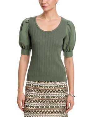 Tahari The Kaeta Puff Sleeve Sweater - Green