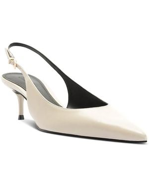 SCHUTZ SHOES Paola Patent Mid Pointed Pumps - Natural