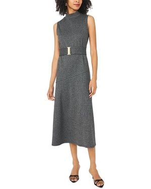 Vince Camuto High Neck Sleeveless Midi Dress - Blue