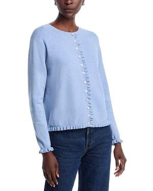 Sioni Ruffle Trim Cardigan - Blue