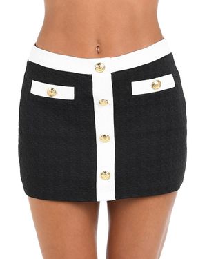 L'Agence Coco Color Blocked Skirt Cover Up - Black