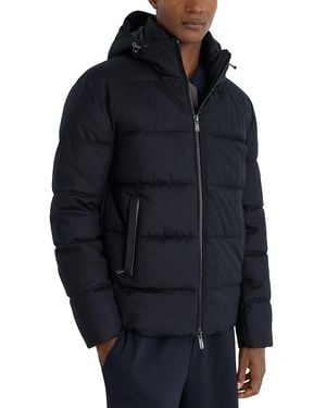 Reiss Fergus Wool Hooded Puffer Jacket - Blue