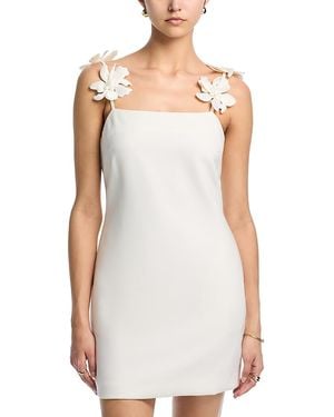 Aqua 3D Floral Strap Mini Dress - White