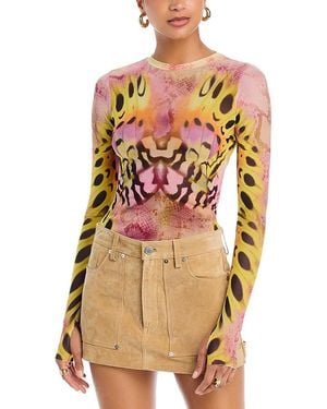 AFRM Kaylee Mesh Long Sleeve Top - Multicolor
