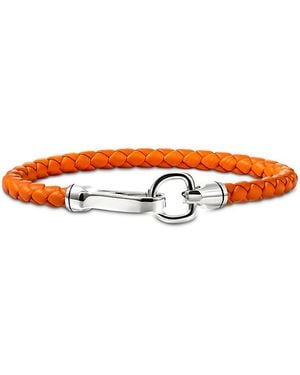 John Hardy Sterling Leather Woven Bracelet - Orange
