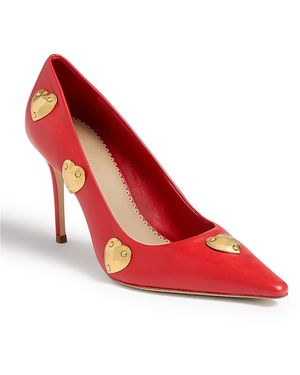 Cinq À Sept Luna Metal Hearts Pumps - Red