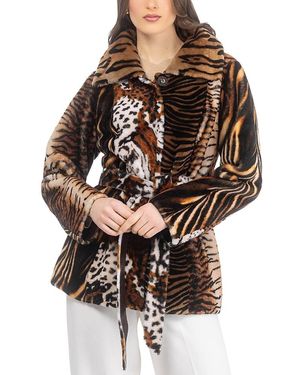 Gorski Shearling Jacket With Belt - Multicolor
