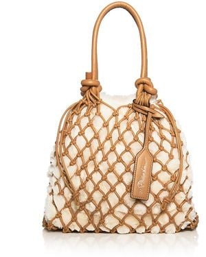 3.1 Phillip Lim Faux Fur Macrame Mini Sac Tote - Metallic