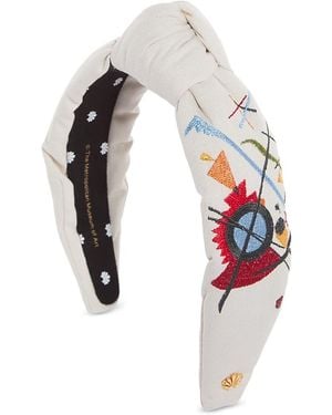 Lele Sadoughi X The Met Kandinsky Violett Knotted Embroidered Headband - White