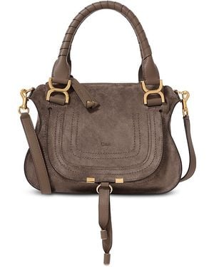 Chloé Marcie Small Suede Double Handbag - Brown