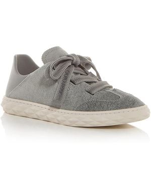 Jimmy Choo Diamond Light Flex Denim Suede Sneakers - Gray