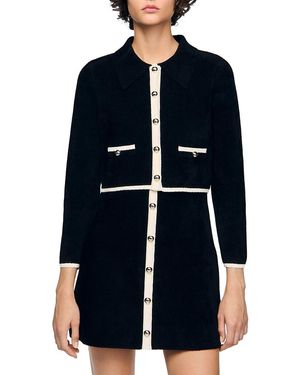 Sandro Fiorena Two Tone Cardigan - Blue