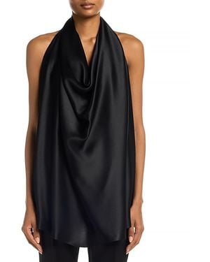 Wardrobe NYC Closet. Nyc Silk Satin Halter Blouse - Black