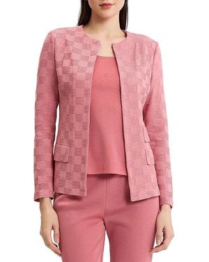 Misook Tailored Tonal Checkered Knit Jacket