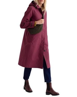 Seasalt Cornwall Sea Lights Waterproof Trench Coat - Red