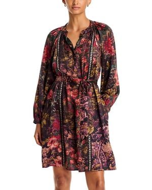 Johnny Was Davidii Shirred Tie Waist Mini Dress