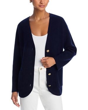 C by Bloomingdale's Cashmere V Neck Blazer - Blue
