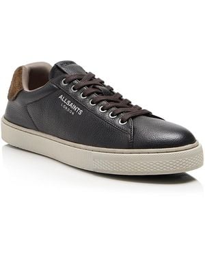 AllSaints Tucker Leather & Suede Low Top Sneakers - Gray