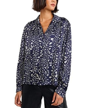 Bella Dahl Smocked Shoulder Textured Blouse - Blue