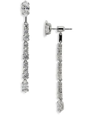 Nadri Twinnie Front To Back Linear Drop Earrings - White
