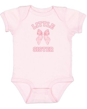 Sweet Wink Sister Bow Short Sleeve Bodysuit - Pink