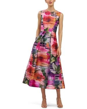 Kay Unger Tessa Tea Length Dress - Red
