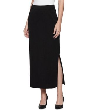 Misook Pull On Slit Hem Skirt - Black