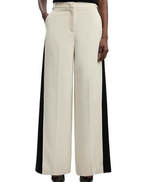 Karen Millen Contrast Color Wide Leg Trouser - Natural