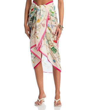 Echo Charmed Sarong Swim Cover-Up - Red