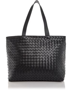 Bottega Veneta Intrecciato Leather Tote - Black