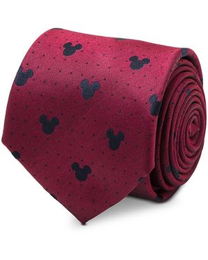 Cufflinks Inc. Mickey Mouse Dot Silk Classic Tie - Red