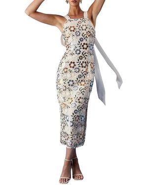 Coast Muse Embellished Midi Dress - Natural