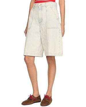 Sandro Washed Denim Bermuda Shorts - Natural
