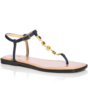 NODALETO Embellished Strappy Sandals - Multicolor