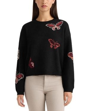 NVLT Butterfly Intarsia Crewneck Sweater - Black