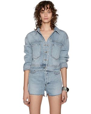Rebecca Minkoff Studded Crop Trucker Jacket - Blue